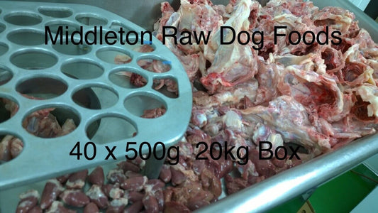 Dog Food Frozen Chicken Mince with Offal 40x 500g Chubs 20kg box