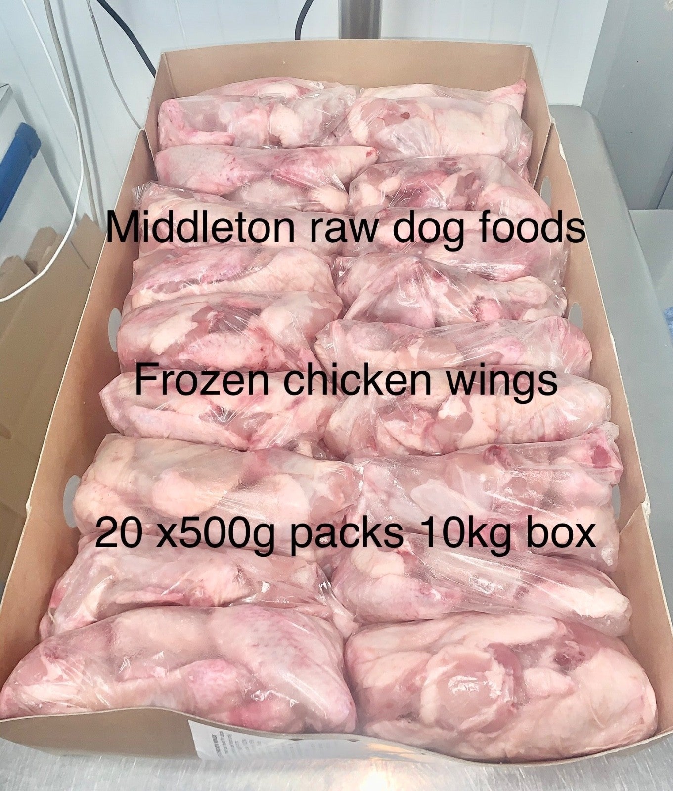 Dog Food Frozen chicken wings 20 x 500g bags 10kg Box