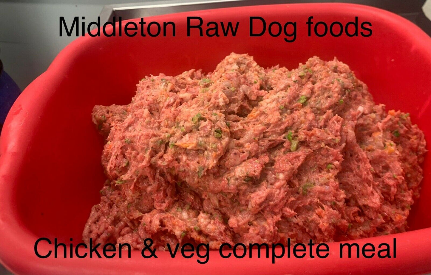 Dog Food Frozen Chicken & veg complete meal 40x500g Chubs 20kg box