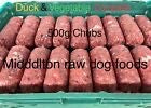 Dog Food Frozen DUCK & veg complete meal 40x500g Chubs 20kg box