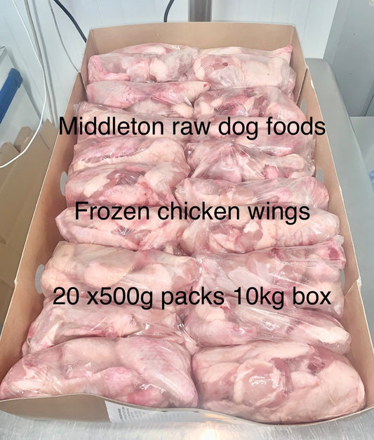 Dog Food Frozen chicken wings 20 x 500g bags 10kg Box